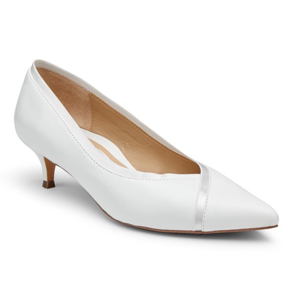 Vionic Heels Ireland - Sylvie Kitten Heel White - Womens Shoes Online | NRVKX-7892